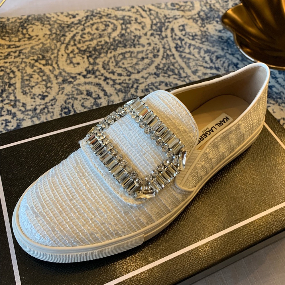 Karl lagerfeild  white slip on sneakers